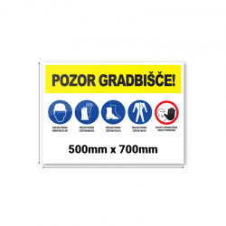 Construction Site Sign - 500x700mm - Dibond® 2mm
