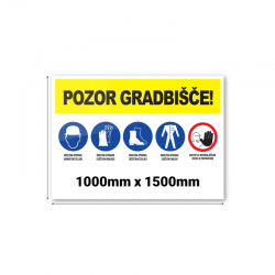 Construction Site Sign - 1000x1500mm - Dibond® 2mm